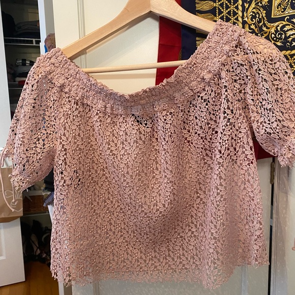 Zara Lace Light Pink Blouse Top - Picture 3 of 6